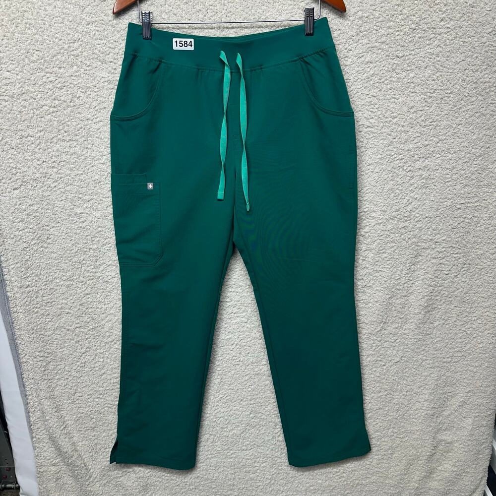 FIGS Kade Scrub Pants Women’s Medium Green Teal Technical Collection Cargo